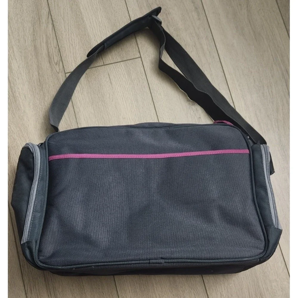 Eddie Bauer Baby Diaper Bag Pink Green Adjustable Strap Multi-Pocket‎ Insulated